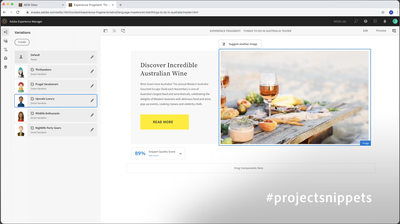 Adobe Experience Manager - personalized content snippets